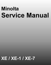 Minolta XE  XE 5   XE 7 Service ManuaL on CD  