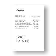 Canon EOS-1D Mark II Parts List Download