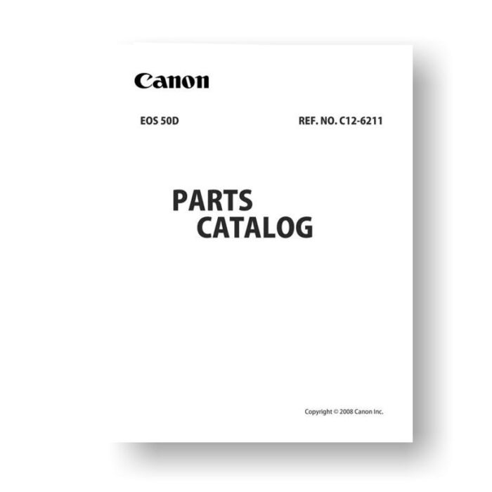 25 page PDF 12.90 MB download for the Canon C12-6211 Parts Catalog | EOS 50D