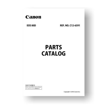 Canon C12-6591 Parts Catalog | EOS 80D download for the Canon C12-6591 Parts Catalog | EOS 80D