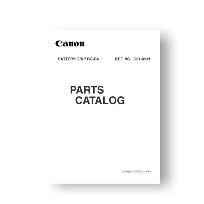 Canon C51-8131 Parts Catalog | Battery Grip BG-E4