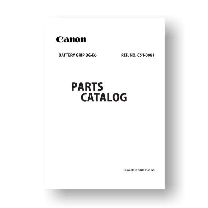 Canon C51-0081 Parts Catalog | Battery Grip BG-E6