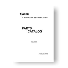 Canon C21-0141 Parts Catalog | EF 16-35 2.8 L USM