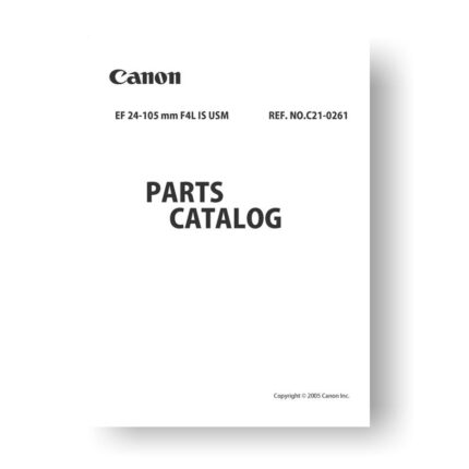 8 page PDF 1.08 MB download for the Canon C21-0261 Parts Catalog | EF 24-105 4.0 L IS USM