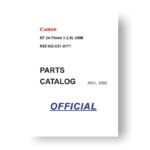 Canon C21-0171 Parts Catalog | EF 24-70 2.8L USM