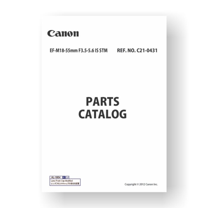 4-page PDF 2.35 MB download for the Canon C21-0431 Parts Catalog | EF-M 18-55 3.5-5.6 IS STM4-page PDF 2.35 MB download for the Canon C21-0431 Parts Catalog | EF-M 18-55 3.5-5.6 IS STM