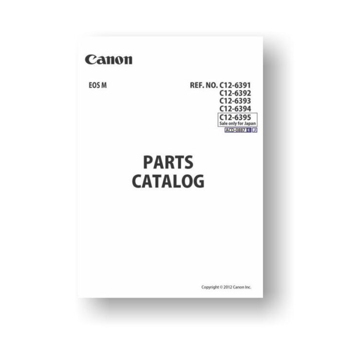 7-page PDF 3.36 MB download for the Canon C12-6391 Parts Catalog | EOS M