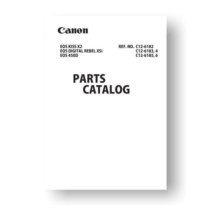 21-page PDF 14.2 MB download for the Canon C12-6183 Parts Catalog | EOS Digital Rebel XSi | EOS Kiss X2 | EOS 450D