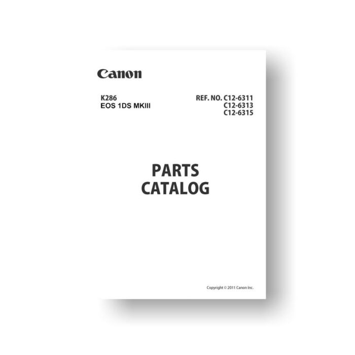 35-page PDF 3.33 MB download for the Canon C12-6161 Parts Catalog | EOS 1Ds Mark III