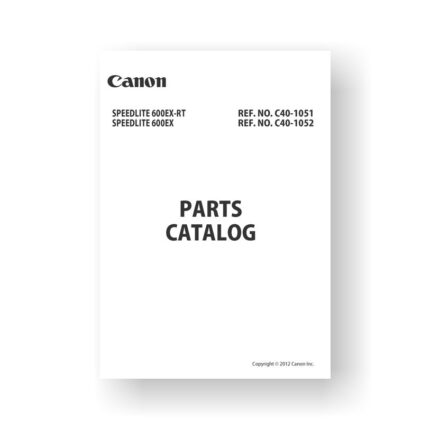 Canon C40-1051-1052 Parts Catalog | Speedlite 600EX 600EX-RT