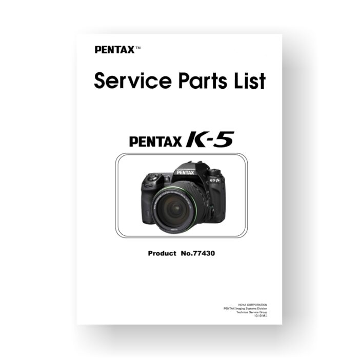 21-page PDF 1.00 MB download for the Pentax K-5 Parts List | Digital SLR