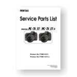 25-page PDF 1.9 MB download for the Pentax K-5II Parts List | K-5IIS | Digital SLR