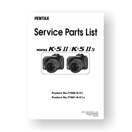 25-page PDF 1.9 MB download for the Pentax K-5II Parts List | K-5IIS | Digital SLR