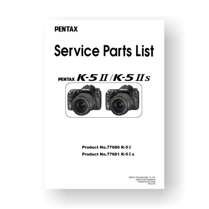 25-page PDF 1.9 MB download for the Pentax K-5II Parts List | K-5IIS | Digital SLR