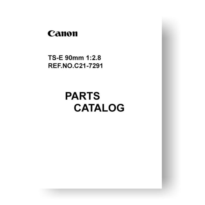 8-page PDF 123 KB download for the Canon C21-7291 Parts Catalog | TS-E 90 2.8