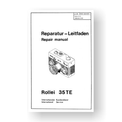 56-page PDF 7 MB download for the Rollei 35TE Repair Manual Parts List | 35mm Film Cameras
