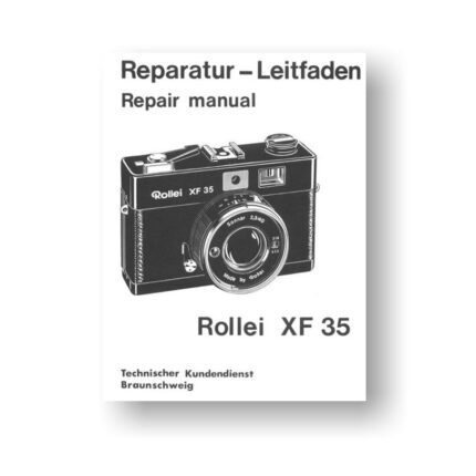 20-page PDF 1.90 MB download for the Rollei XF35 Repair Manual Parts List Download