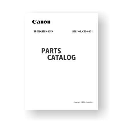 15-page PDF 462 KB download for the Canon C50-0801 Parts Catalog | 430EX | Speedlite