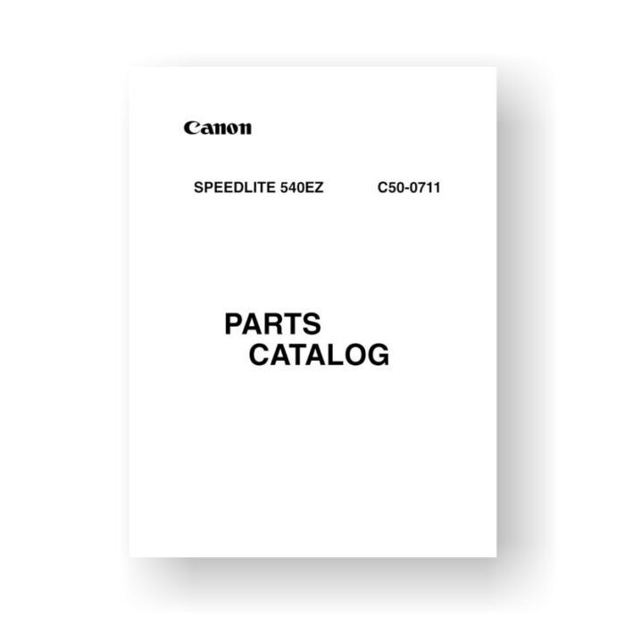 Canon C50-0711 Parts Catalog | Speedlite 540EZ