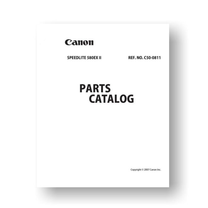 Canon C50-0811 Parts Catalog | Speedlite 580 EX II