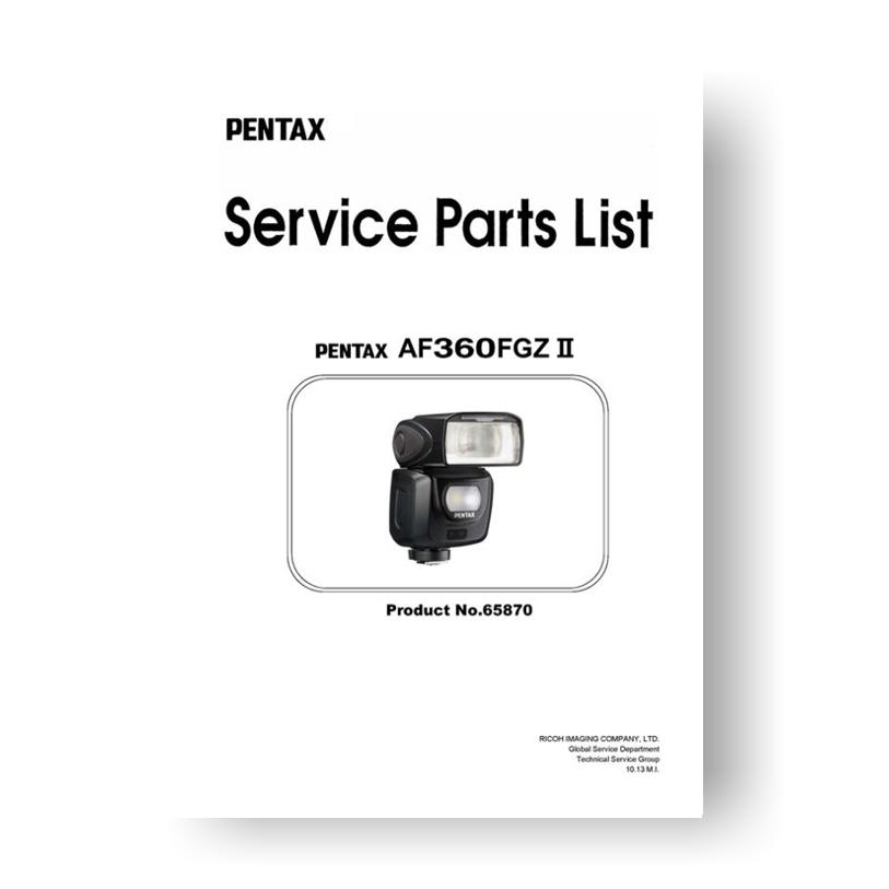 Pentax AF360FGZ II Parts List