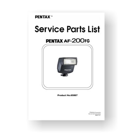 5-page PDF 1.01 MB download for the Pentax AF-200FG Parts List | AF Flash