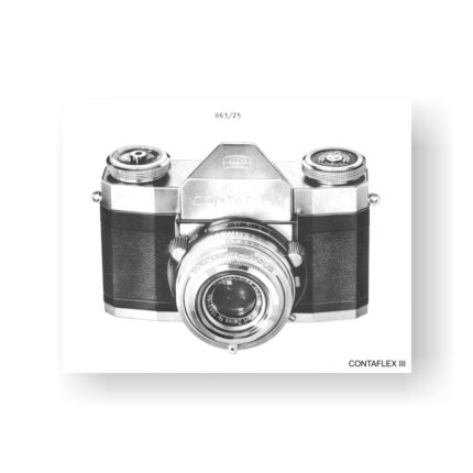 40-page PDF 4.86 MB download for the Zeiss-Contaflex III Service Manual Part Lists | Vintage SLR