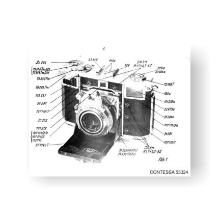 61-page PDF 5.68 MB download for the Zeiss-Contessa 10.0632 Service Manual Part Lists | Vintage SLR