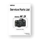 26-page PDF 1.79 MB download for the Pentax K-3 Parts List | Digital SLR