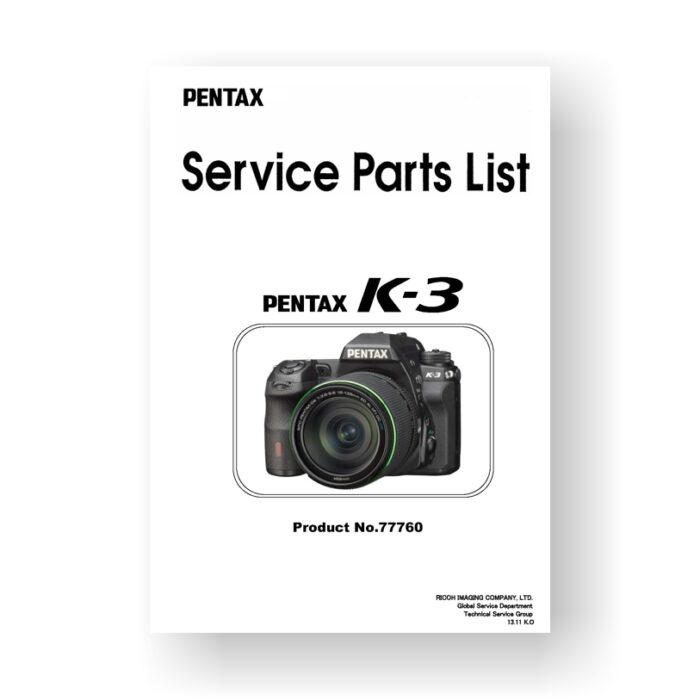26-page PDF 1.79 MB download for the Pentax K-3 Parts List | Digital SLR