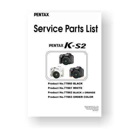 42-page PDF 1.05 MB download for the Pentax K-S2 Parts List | Digital SLR