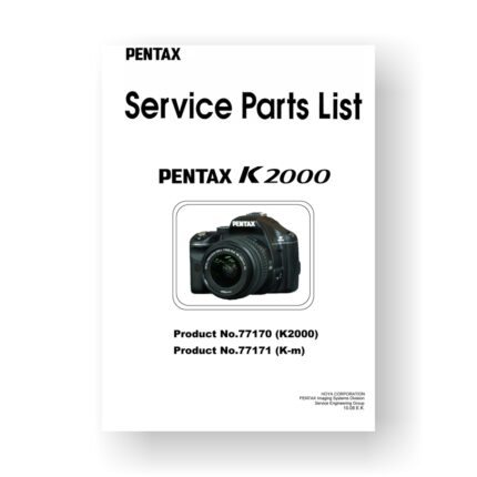 18-page PDF 964 KB download for the Pentax K2000 Parts List | K-m | Digital SLR