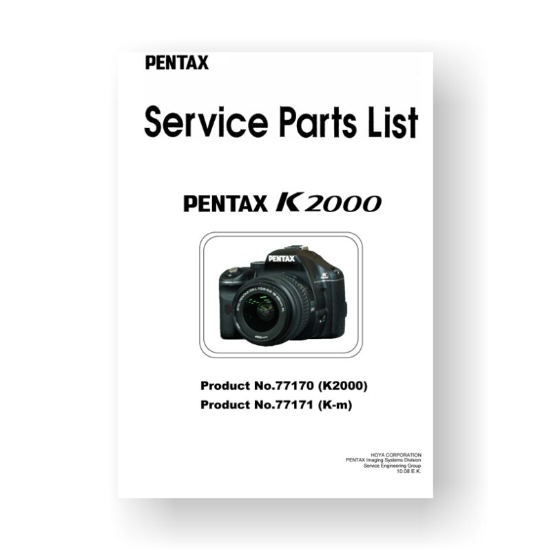 Pentax K2000 Parts List Km Digital SLR USCamera Pentax Downloads
