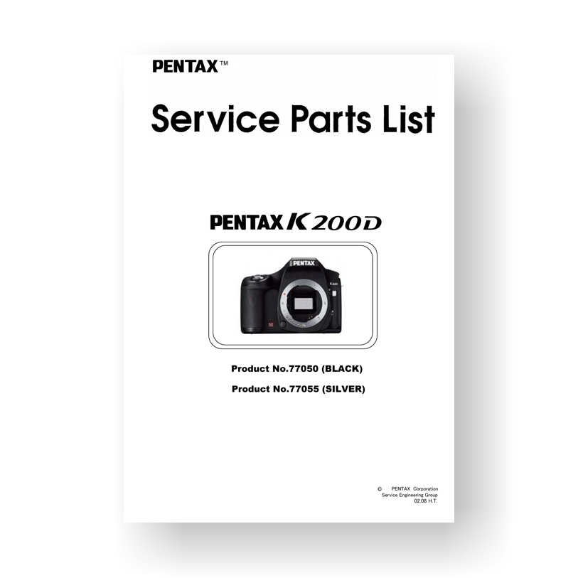 Pentax K200D Parts List | Digital SLR | USCamera Pentax Parts
