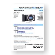 31-page PDF 6.41 MB download for the Sony NEX-3A-3D-3K-5A-5D-5CD-5K-5CK-5H Service Manual Parts List | DSLR