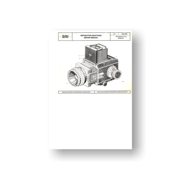 66-page PDF 4.16 MB download for the RolleiFlex SL66 Repair Manual Parts List |  SLR Film Cameras