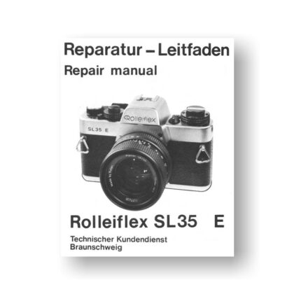 68-page PDF 16 MB download for the Rolleiflex SL35E Repair Manual Parts List | 35mm Film Cameras
