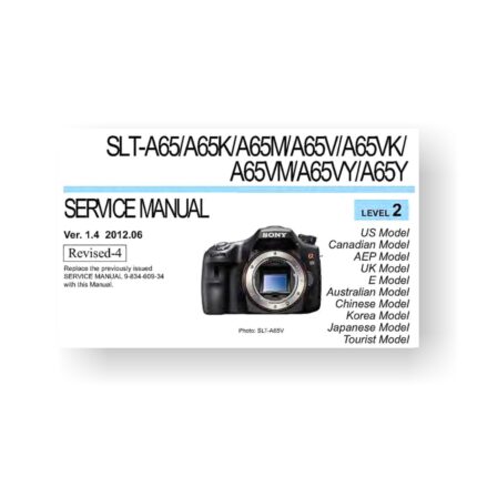 35-page PDF 4.84 MB download for the Sony SLT-A65 Service Manual Parts List | Digital SLR