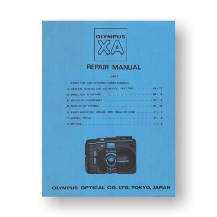 Olympus XA Repair Manual Parts List Download