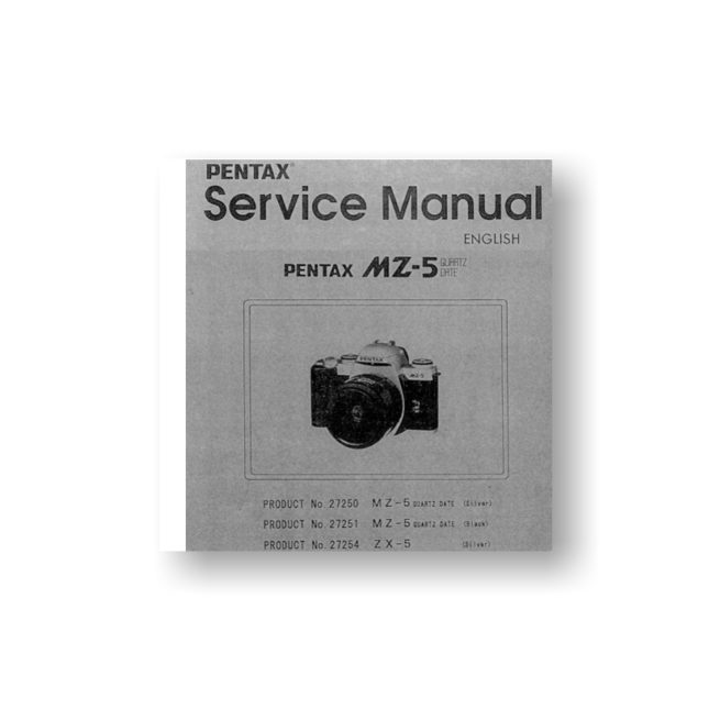 Pentax ZX-5 Service Parts Manual Download | Pentax Film Cameras