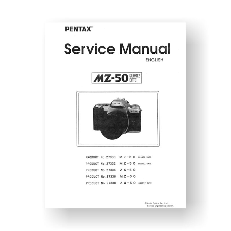 Pentax ZXM Service Manual Parts List MZM SLR Film Camera