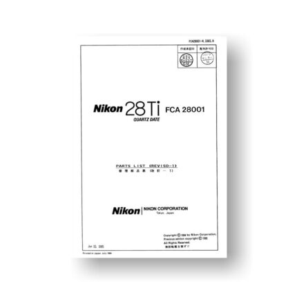 Nikon 28Ti Service Manual Parts List Download