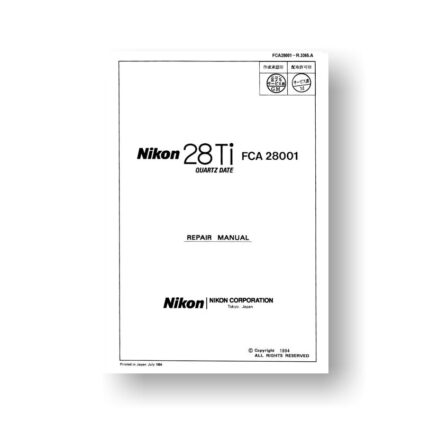 67-page PDF 1.9 MB download for the Nikon FCA28001 Repair Manual Parts List | 28 Ti