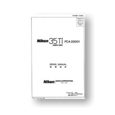 98-page PDF 5 MB download for the Nikon FCA22001 Repair Manual Parts List | 35 Ti