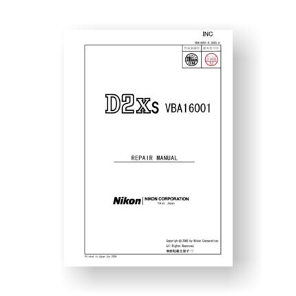 166-page PDF 15.75 MB download for the Nikon D2XS Repair Manual | Digital Camera