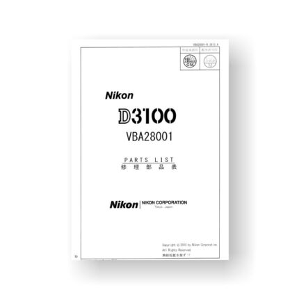 Nikon D3100 Repair Parts Download