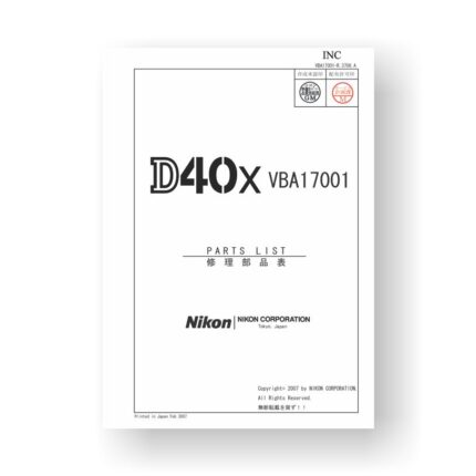 27-page PDF 1.97 MB download for the Nikon D40X Parts List | Digital SLR