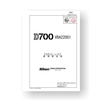48-page PDF 3.41 MB download for the Nikon D700 Parts List | Digital SLR