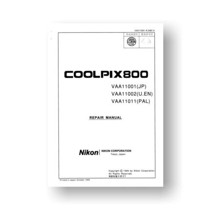 55-page PDF 4.17 MB download for the Nikon Coolpix 800 Repair Manual Parts List | Digital Compact