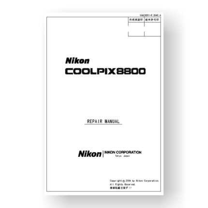Nikon Coolpix 8800 Repair Manual | Digital Compact